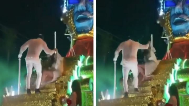 Galilea Montijo se cae al bajar de carro alegórico en el Carnaval de Mazatlán