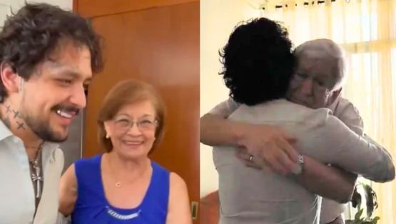Christian Nodal sorprende con visita a abuelitos de una fan